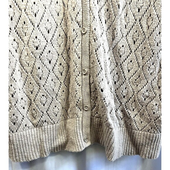 Torrid Taupe Pointelle Button Front Boyfriend Cardigan Sz 3 - Picture 2 of 11